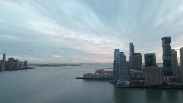 Aerial View New York City Manhattan — Stock Video
