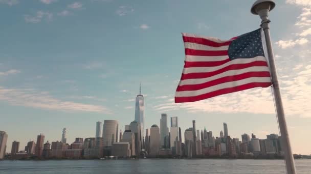 Eua Bandeira Americana Memorial Day Dia Dos Veteranos Julho American — Vídeo de Stock