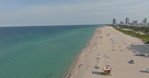 Śródmieście Miami Panorama Panoramy Miami Widok Lotu Ptaka Miami Beach — Wideo stockowe