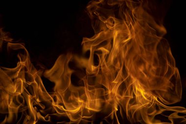 Sanat arkaplanda yanan ateş alevi