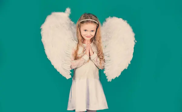 Valentijnsdag Engeltjes Kruisten Kleine Handjes Voor Ondeugend Engeltje Dat Met — Stockfoto