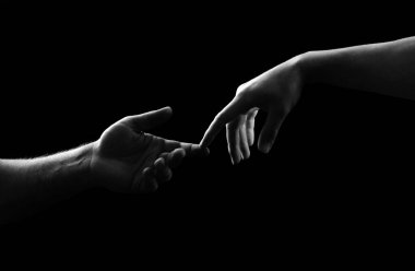 Şehvetli çift. Yardım eli uzatıyorum. Dayanışma, şefkat ve yardım kampanyası