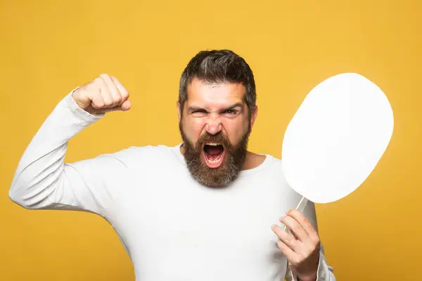 Man Angry Expression Angry Hateful Guy Furious Angry Rage Man — Stock Photo, Image