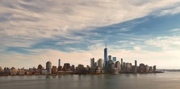 New York Manhattan Skyline Från New Jersey Manhattan Över Hudsonfloden — Stockfoto