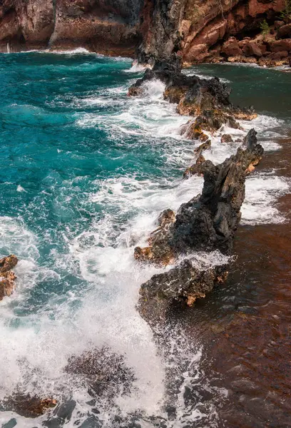Sea Shore Stones Ocean Seascape Sea Waves Rocks Wild Stone — Stock Photo, Image