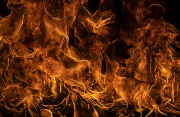 Fire Flame Burning Fire Glowing Black Background — Stock Photo, Image