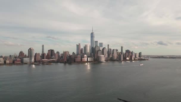 Манхеттен Нью Йорк Вид Зверху Манхеттен Всесвітній Торговий Центр Wtc — стокове відео