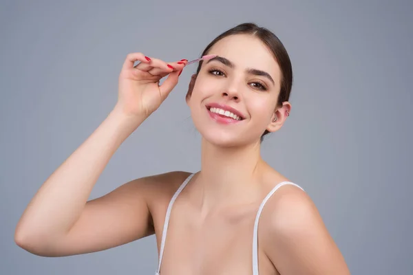 Eyebrow Mascara Shaping Woman Combs Eyebrows Brus Eyebrow Line Makeup — Stockfoto