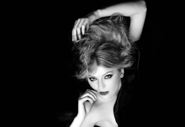 Güzel kadın, hassas kız. Güzel model kız yüzü