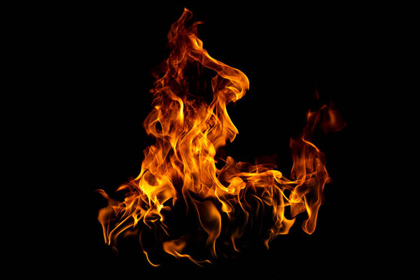 Flame fires. Burn lights on a black background. Fire flames on black background. Abstract fire flame background