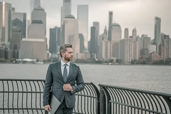 Business New York City Businessman Suit Urban Street Nyc Businessman — Stock Photo, Image