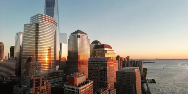 Skyline Von New York Manhattan Blick Vom New Jersey Nyc — Stockfoto