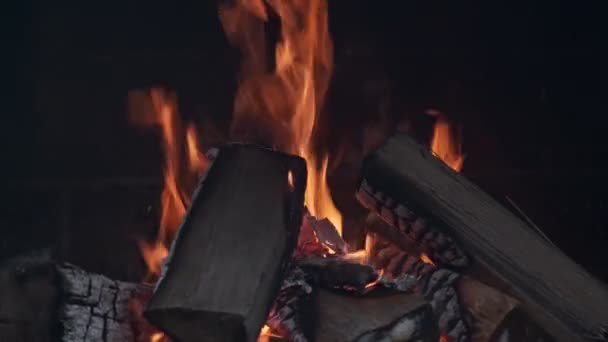 Φωτιά Υφή Φλόγας Φωτιά Φλόγα Που Καίει Μεγάλη Φλεγόμενη Φωτιά — Αρχείο Βίντεο