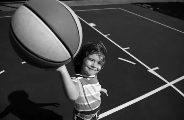 stock image Hobby, active lifestyle, sports activity for kids. Basketball kids player