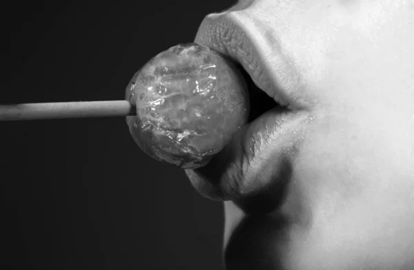 Şekerli Seksi Dudaklar Seksi Tatlı Rüyalar Oral Seks Konsepti Dişi — Stok fotoğraf
