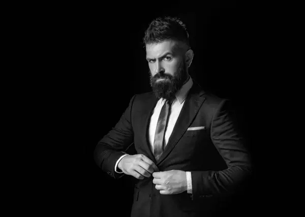 Stile Business Bel Giovanotto Giacca Cravatta Elegante Uomo Affari Bello — Foto Stock
