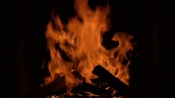 Пожежа Чорному Накладання Дизайну Вогонь Спалює Полум Ізольовану Абстрактну Текстуру — стокове відео