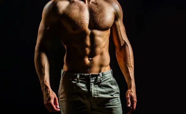 Muscular Man Sexy Body Muscular Sexy Man Naked Shape Body — Stock Photo, Image