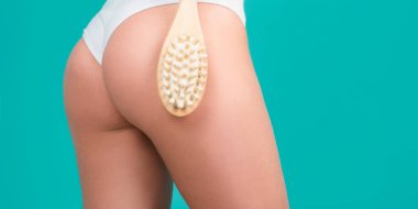 Woman legs with clean skin. Female buttocks ass without cellulite. Anti-cellulite body massage for leg and butt. Spa and wellness plastic surgery body care, aesthetic cosmetology. Beautiful sexy hips