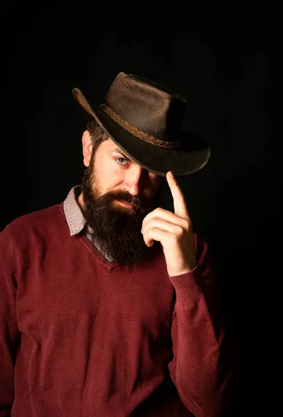 Amerikan Batı Modası Vahşi Batı Eski Kovboy Klasik Tarz Adam — Stok fotoğraf