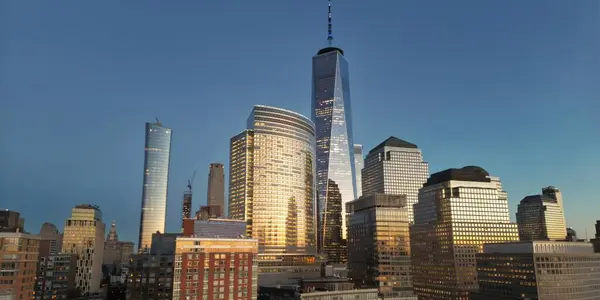 New Yorker Skyline Von Drohne Aus New York Über Dem — Stockfoto