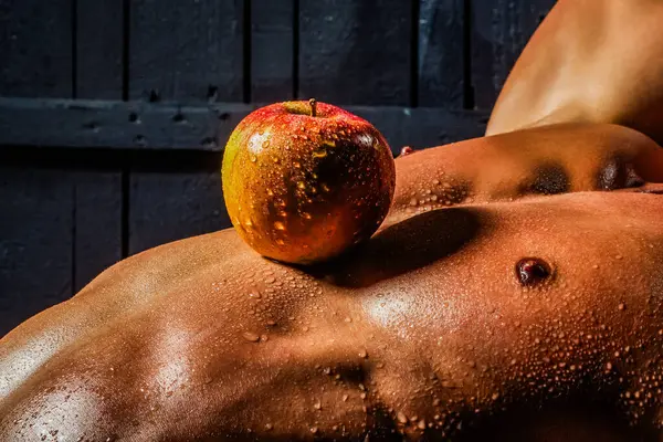 Muskularne Seksowne Ciało Muskularny Seksowny Mężczyzna Nagie Ciało Silny Mężczyzna — Zdjęcie stockowe