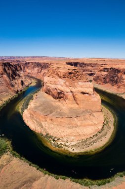 Arizona 'da Horseshoe Bend ve Colorado nehri. Peyzaj Kanyonu Ulusal Parkı