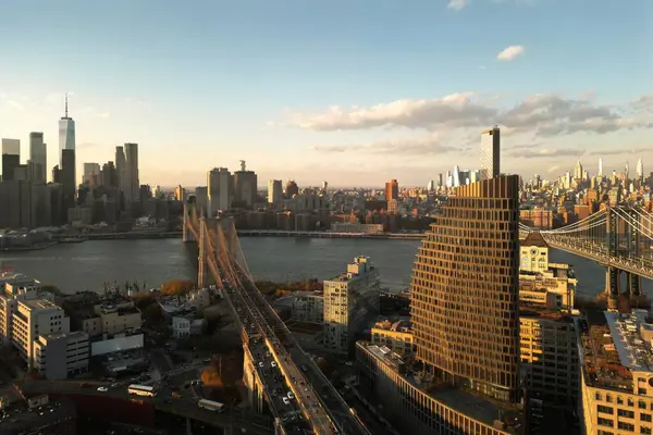Flygfoto Över New York City Brooklyn — Stockfoto
