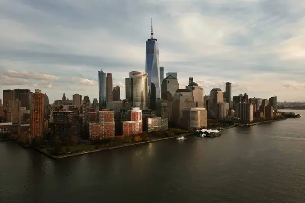 Nyc Skyline Jersey Hudson River Skyscrapers Manhattan Midtown Nyc Usa — Stock Photo, Image