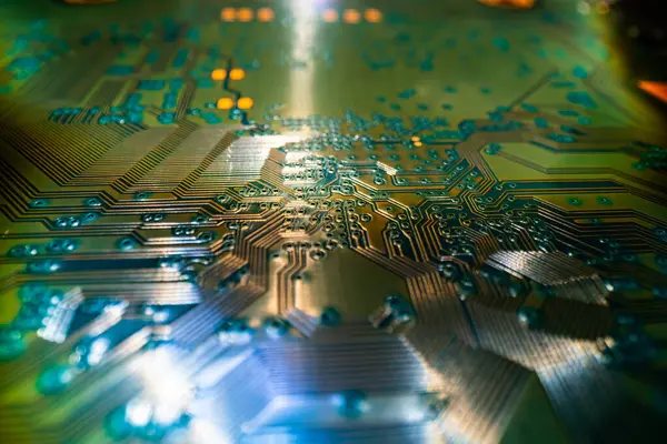 Placa Circuito Eletrônico Com Chip Semicondutores Placa Mãe Electrónica Circuito — Fotografia de Stock