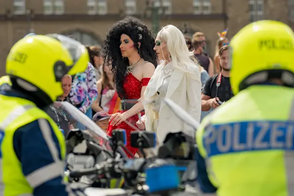 Hamburg Gay Pride August 2023 Transgender Wearing Trans Make Woman — Stock Photo, Image