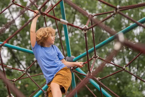 Active Little Kid Playground Outdoor Playground Children Summer Park Kid — Stock Photo, Image