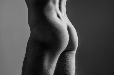 Protein supplements. Muscles for actions. Torso and six packs, attractive naked male body. Sexy ass. Perfect male Buttocks. Gay Man with Sexy buttocks. Male booty ass