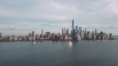 New York City silueti. New York 'taki Manhattan Gökdelenleri