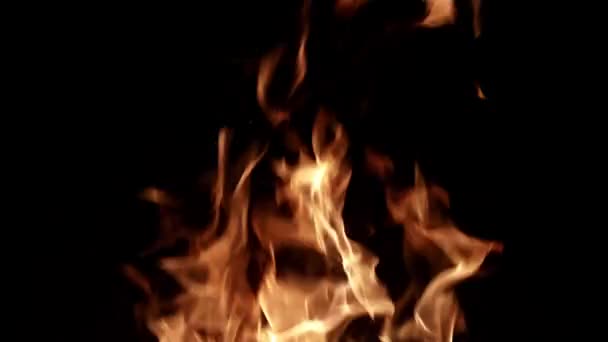Flammen Kamin Brennende Flamme Flamme Lodern Auf Schwarz Für Overlay — Stockvideo