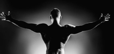 Mükemmel vücutlu bir erkek model. Baştan çıkarıcı eşcinsel. Seksi bir vücut. Güçlü, vahşi adam. İnsan Gücü. Mükemmel Omuzlar ve Sırt Kasları. Kaslı Adam Güç gösteriyor, Arka Görüş. Seksi bir vücut. Güçlü Güç Omuzları