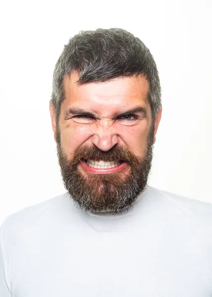 Man Angry Expression Angry Hateful Guy Furious Angry Rage Man — Stock Photo, Image
