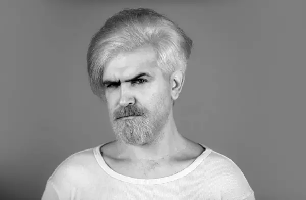 Ritratto Uomo Barbuto Con Capelli Colore Colorazione Dei Capelli Biondo Fotografia Stock