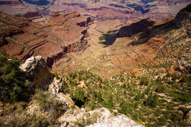 North Rim. Canyon National Park. View of a desert mountain. Famous american hiking place. Rock canyon panoramic landscape clipart