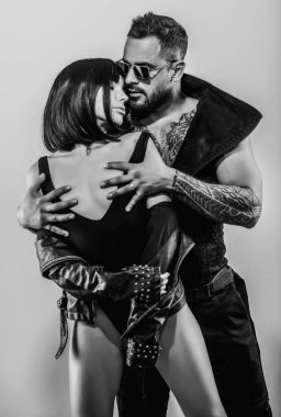 Young sexy couple in love embracing and hugging. Love moments for sensual sexy couple. Sensual relationship. Sensual pleasure touching body pleasure. Passion dating of young lovers with naked body