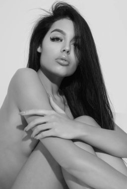 Sensual elegant young fashionable sexy woman. Beautiful girl, fashion model. Fashion lady. Sexy girl in fashion trend look. Sexy clothes