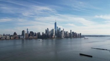 New York City silueti. New York 'taki Manhattan Gökdelenleri