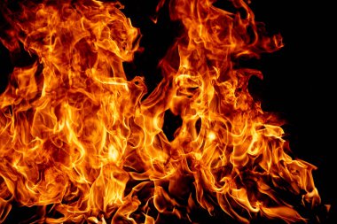 Sanat arkaplanda yanan ateş alevi