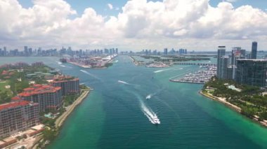 Miami Beach, Florida 'nın hava manzarası.