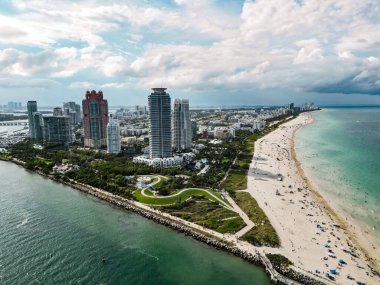 Miami Beach, Florida 'nın insansız hava aracı görüntüsü