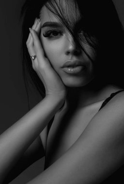 Portrait of young sensual woman. Beautiful face