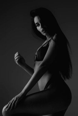 Lingerie model in sexy bra and panties. Sexy transparent lingerie. Naked sexy body, nude woman. Beautiful girl, fashion model. Fashion lady. Sexy girl in fashion trend lingerie