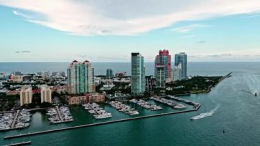 Miami Beach, Florida 'nın hava manzarası.