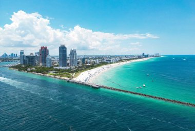 Miami Sahili 'nin havadan görünüşü, Güney Sahili. Florida mı? ABD