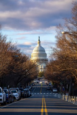 Washington 'daki Amerikan Kongre Binası. Capitol Binası. Washington, DC 'deki ABD Ulusal Kongre Binası. Amerikan tarihi